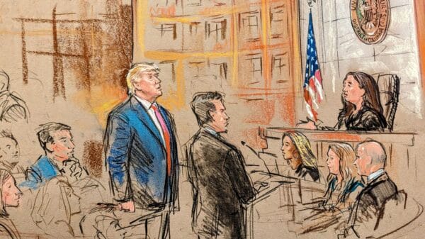 Final Case Dismissed — Donald J. Trump Cleared After Last 2020 Election Interference Case Is Dropped 230803162310 23 trump arraignment 0803 sketch