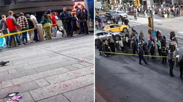 Man Stabbed Twice in Broad Daylight at Iconic Times Square Crossroads nocember 15 person stabbed outside 115483848