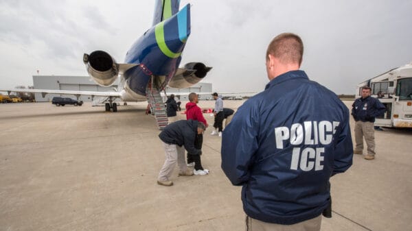 Trump Administration Moves to Dismiss Thousands of Asylum Cases, Opening Door to Third-Country Deportations 129 Chicago ERO Repat Plane 102115 JD