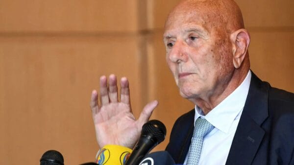 Tunisian Opposition Veteran Detained as 12-Year Sentence Enforced Tunisian politician Ahmed Najib Chebbi speaks during a press conference in the capital Tunis to announce the launch of the establishment of the National Salvation Front on April 26 2022 AFP.jpg 1